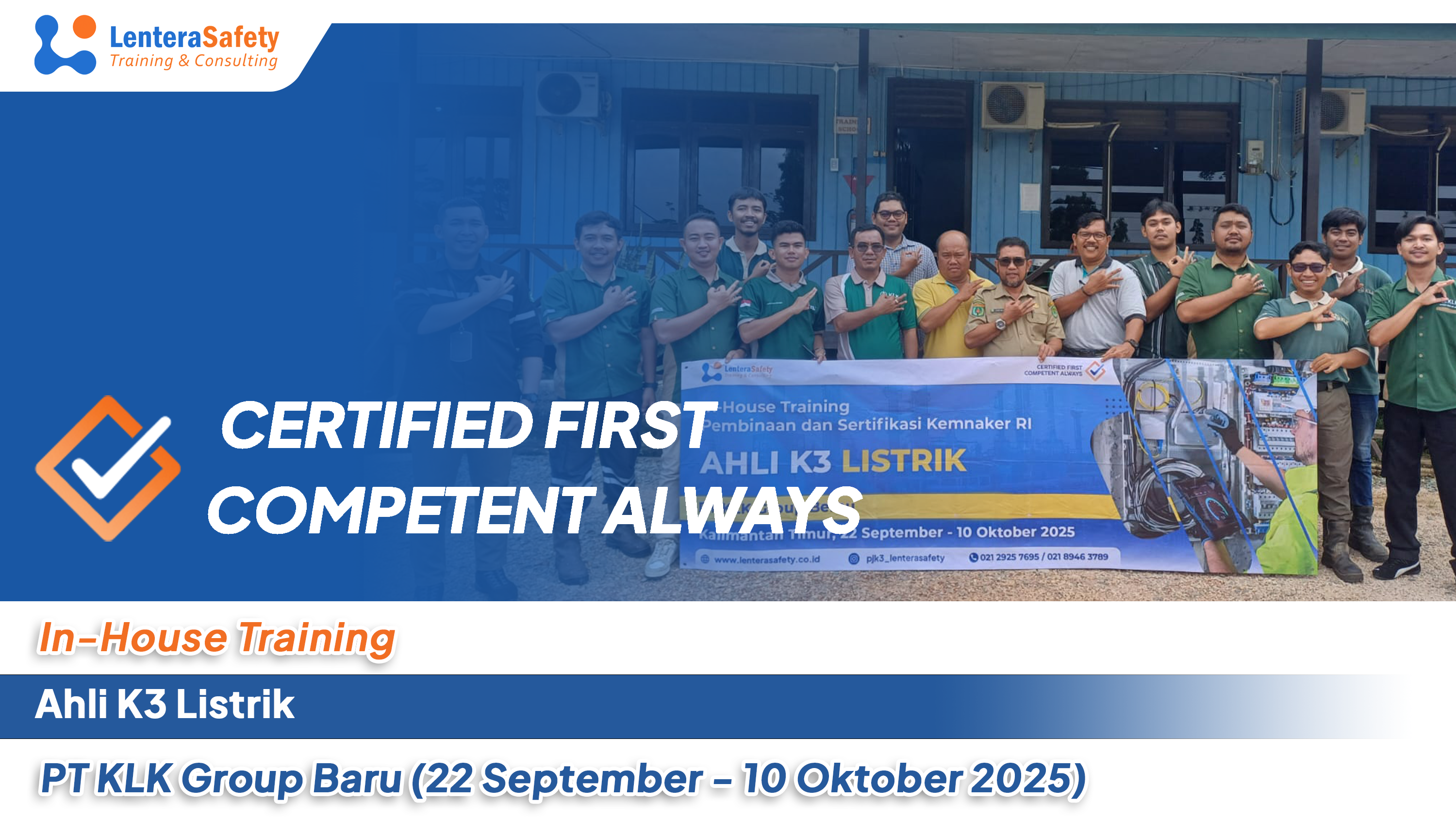 In-House Training Ahli K3 Listrik - PT KLK Group Baru (22 September s.d. 10 Oktober 2025)