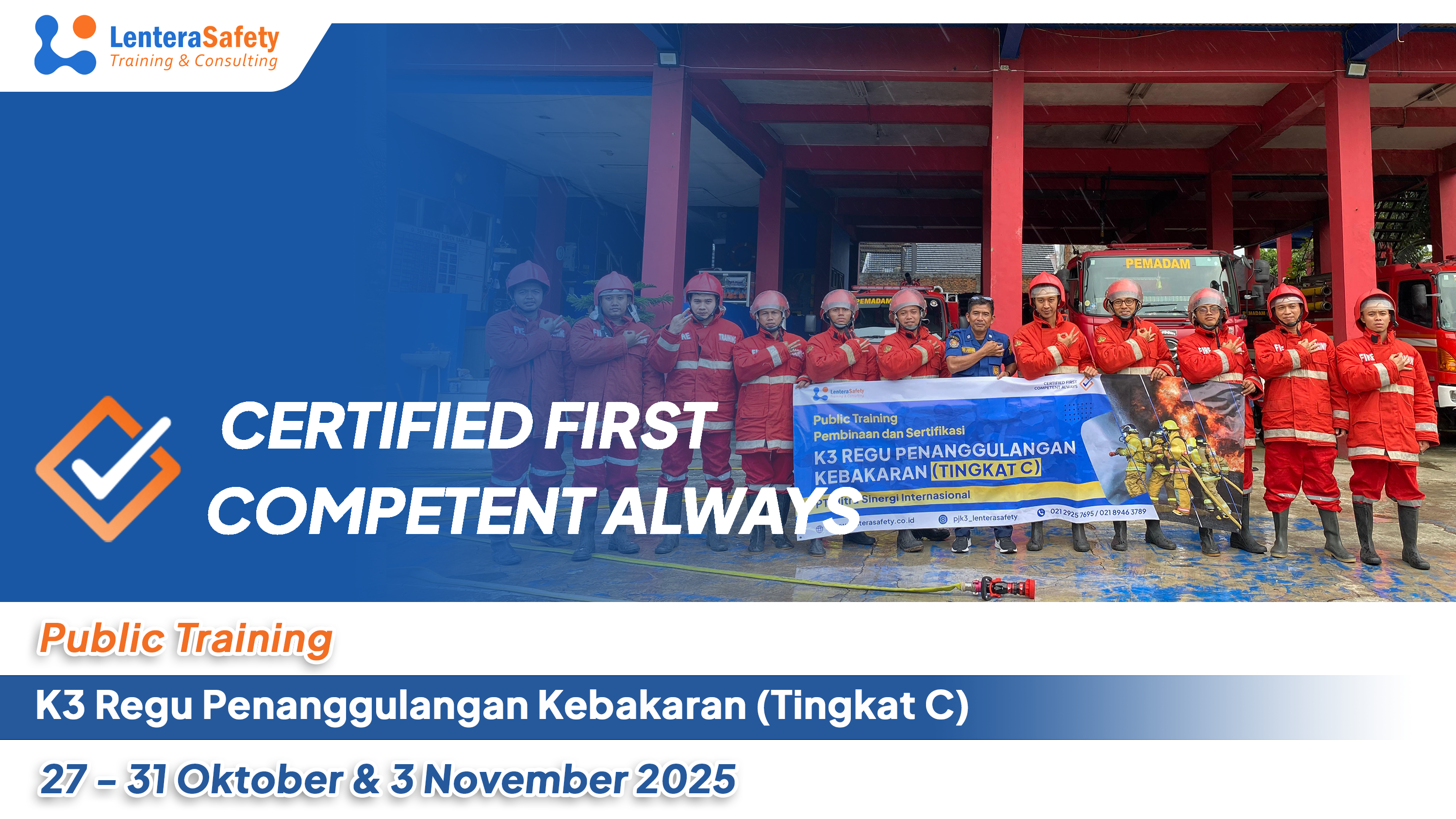 Public Training Regu Penanggulangan Kebakaran (Tingkat C) - 27 s.d 31 Oktober & 3 November 2025
