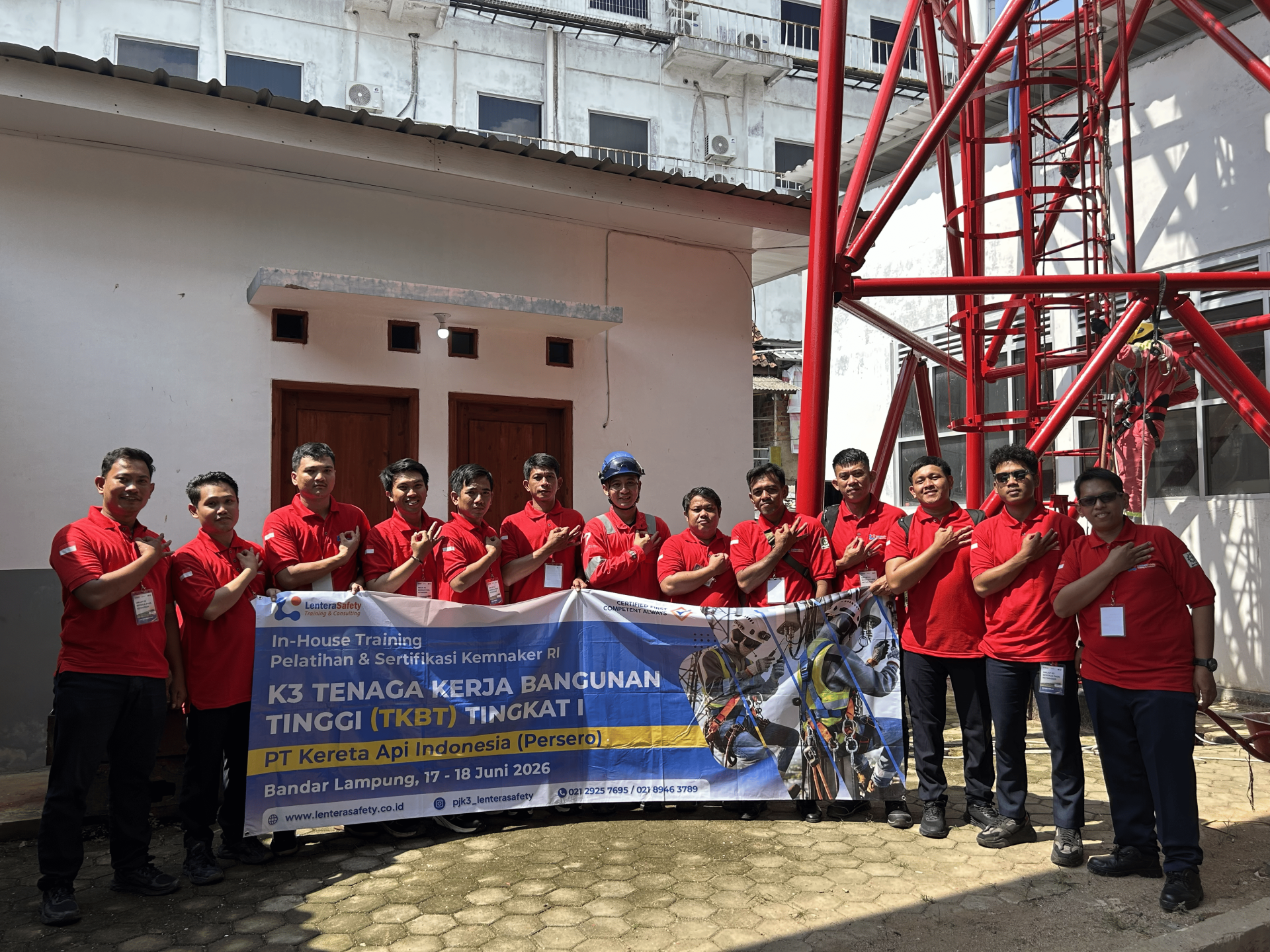 In-House Training Sertifikasi Kemnaker RI. K3 Tenaga Kerja Bangunan Tinggi (TKBT) Tingkat I. PT. KAI Indonesia (Persero). Bandar Lampung, 17-18 Juni 2026