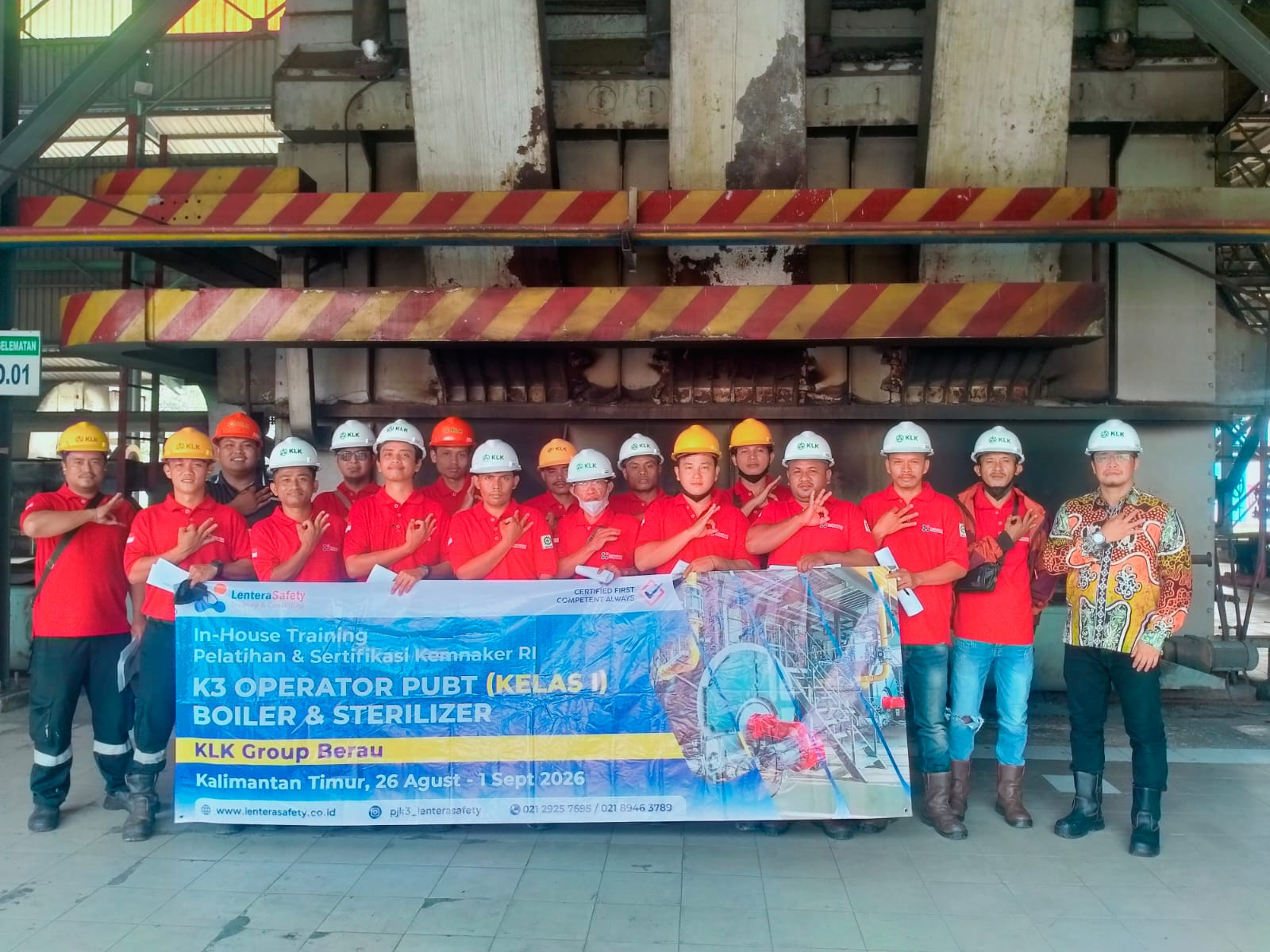 LenteraSafety Selenggarakan Training K3 Operator Boiler & Sterilizer Kelas I untuk KLK Group Berau